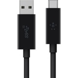 Belkin USB 3.1 USB-A/USB-C-kabel, 1 meter Zwart, USB Type-C