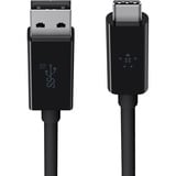 Belkin USB 3.1 USB-A/USB-C-kabel, 1 meter Zwart, USB Type-C