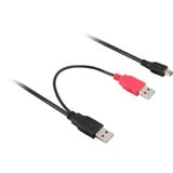 DeLOCK 2x USB-A 2.0 male > USB mini 5-Pin splitterkabel Zwart/rood, 1 meter