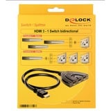 DeLOCK 3x HDMI naar 1x HDMI switch Zwart, 60 centimeter