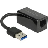 DeLOCK Adapter SuperSpeed USB (USB 3.1 Gen 1) met USB Type-A male > Gigabit LAN 10/100/1000 Mbps compact Zwart