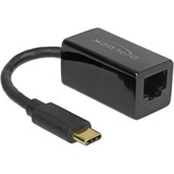 DeLOCK Adapter SuperSpeed USB (USB 3.1 Gen 1) met USB Type-C male > Gigabit LAN 10/100/1000 Mbps compact Zwart