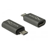 DeLOCK Adapter USB 2.0 Micro-B male to USB Type-C 2.0 female Antraciet