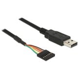DeLOCK Converter USB 2.0 male > TTL 6-Pin pin header female kabel Zwart, 1,8 meter 