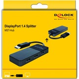 DeLOCK DisplayPort 1.4 Splitter 1 x DisplayPort in > 3 x DisplayPort out displayport splitter Zwart