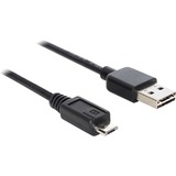 DeLOCK EASY USB 2.0-A naar Micro-USB-B  kabel Zwart, 1 meter