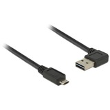 DeLOCK EASY-USB 2.0 Type-A male > EASY-USB 2.0 Type Micro-B male  kabel Zwart, 1 meter