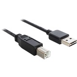 DeLOCK EASY-USB 2.0 Type-A male > USB 2.0 Type-B male kabel Zwart, 3 m