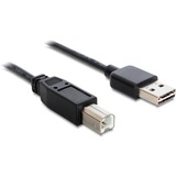 DeLOCK EASY-USB 2.0 Type-A male > USB 2.0 Type-B male kabel Zwart, 0,5 meter
