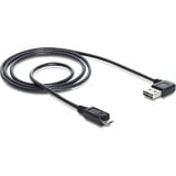 DeLOCK EASY-USB-A 2.0 90° > Micro-USB-B kabel Zwart, 2 meter