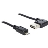 DeLOCK EASY-USB-A 2.0 90° > Micro-USB-B kabel Zwart, 2 meter