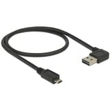 DeLOCK EASY-USB-A 2.0 male > EASY-USB Micro-USB-B 2.0 male  kabel Zwart, 0,5 meter