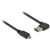 DeLOCK EASY-USB-A 2.0 male > EASY-USB Micro-USB-B 2.0 male  kabel Zwart, 0,5 meter