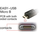 DeLOCK EASY-USB-A 2.0 male > EASY-USB Micro-USB-B 2.0 male  kabel Zwart, 0,5 meter