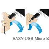 DeLOCK EASY-USB-A 2.0 male > EASY-USB Micro-USB-B 2.0 male  kabel Zwart, 1 meter