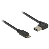 DeLOCK EASY-USB-A 2.0 male > EASY-USB Micro-USB-B 2.0 male  kabel Zwart, 2 meter