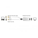 DeLOCK HDMI-A (male) > DisplayPort 1.2 (female) adapter Wit, 0,245 meter