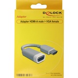 DeLOCK HDMI-A naar VGA adapter Grijs, 0,15 meter