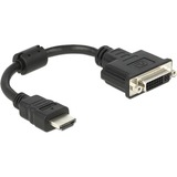 DeLOCK HDMI (male) > DVI 24+5 (female) adapter Zwart, 0,2 meter