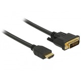 DeLOCK HDMI naar DVI (24+1) tweerichtingskabel adapter Zwart, 2 meter