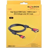 DeLOCK High Speed HDMI A (male) > DVI (male) adapter Zwart, 2 meter