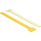 DeLOCK Hook-and-loop fasteners, 10 stuks kabelbinder Geel, L 200 mm x B 12 mm