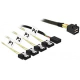 DeLOCK Interne MiniSAS-HD SFF-8643 naar 4x 7-pin SATA adapterkabel Zwart, 1 meter, met Sideband