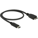 DeLOCK Kabel USB 3.1 type-C - USB 3.1 micro-USB, 0,5m adapter Zwart, (USB 3.1, Gen 2), 83676