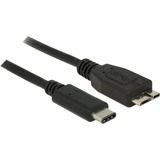 DeLOCK Kabel USB 3.1 type-C - USB 3.1 micro-USB, 0,5m adapter Zwart, (USB 3.1, Gen 2), 83676