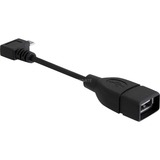 DeLOCK Micro USB type-B > USB 2.0-A 11 cm adapter Zwart