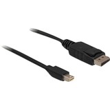 DeLOCK Mini DisplayPort > DisplayPort adapter Zwart, 1 meter