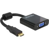 DeLOCK Mini HDMI-C (male) > VGA (female) adapter Zwart, 0,24 meter