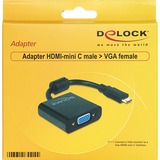 DeLOCK Mini HDMI-C (male) > VGA (female) adapter Zwart, 0,24 meter