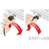 DeLOCK USB 2.0 male left/right > micro-B, 3m kabel Zwart, 83384