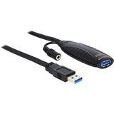 DeLOCK USB 3.0 verlengkabel actieve Zwart, 10 m