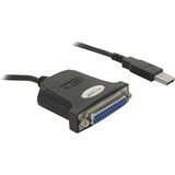 DeLOCK USB-A 1.1 naar Parallel kabel Zwart, 0,8 meter