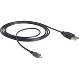 DeLOCK USB-A > Micro-USB-B met LED kabel Zwart, 1,5 meter