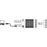 DeLOCK USB-B 3.2 Gen 1 naar 4x Gigabit LAN RJ-45 adapter Zwart