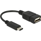 DeLOCK USB-C 2.0 > USB-A adapter Zwart, 0,15 meter