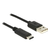DeLOCK USB-C 2.0 > USB-A kabel Zwart, 1 meter