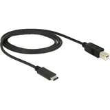 DeLOCK USB-C 2.0 > USB-B kabel Zwart, 1 meter