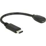 DeLOCK USB-C 2.0 > USB Micro-B adapter Zwart, 0,15 meter