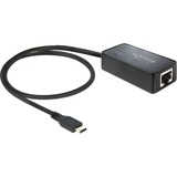 DeLOCK USB-C - Gigabit LAN adapter Zwart