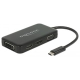 DeLOCK USB-C > VGA / HDMI / DVI / DisplayPort adapter Zwart, 0,15 meter