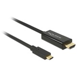 DeLOCK USB-C (male) > HDMI (male) (DP Alt Mode) kabel Zwart, 3 meter, 4K 30 Hz