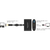 DeLOCK USB-C male > HDMI female + USB-A + USB-C PD adapter Zwart, 0,2 meter, 4K 30Hz