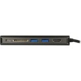 DeLOCK USB Type-C 3.1 Docking Station HDMI 4K 30 Hz, Gigabit LAN en USB PD functie antraciet, HDMI, USB-C, USB-A, SD-kaartlezer