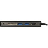 DeLOCK USB Type-C 3.1 Docking Station HDMI 4K 30 Hz, Gigabit LAN en USB PD functie Antraciet, HDMI, USB-C, USB-A, SD-kaartlezer