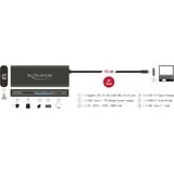 DeLOCK USB Type-C 3.1 Docking Station HDMI 4K 30 Hz, Gigabit LAN en USB PD functie Antraciet, HDMI, USB-C, USB-A, SD-kaartlezer