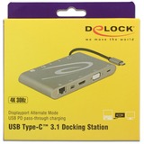 DeLOCK USB Type-C 3.1 Dockingstation 4K 30 Hz Grijs, USB-C, HDMI, SD, USB